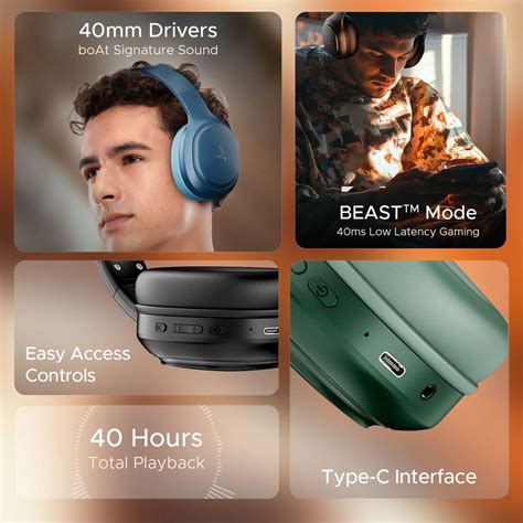 boAt Rockerz 430, 40ms Latency, 40H Battery, Stream Ad Free Music via ...