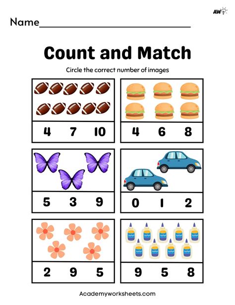 Image result for Matching Numbers Worksheet