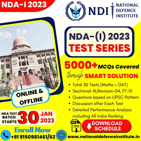 NDA 1 2023 TEST SERIES SCHEDULE | ONLINE & CLASSROOM TEST SERIES