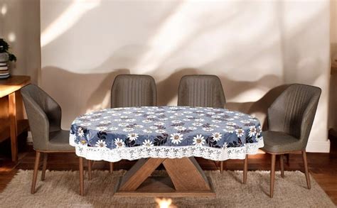 Buy CASA-NEST PVC Oval Shaped 4 to 6 Seater Table Cover Wxl 54X78 ...