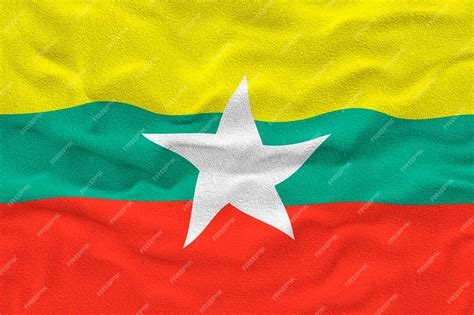 National flag of myanmar background with flag o myanmar | Premium Photo