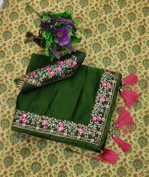 Rangoli Silk Embroidery Lace border saree