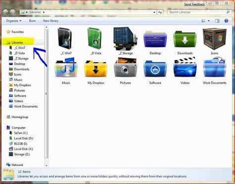 Image result for Windows 7 Library