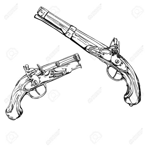 Flintlock Pistol Drawing at GetDrawings | Free download