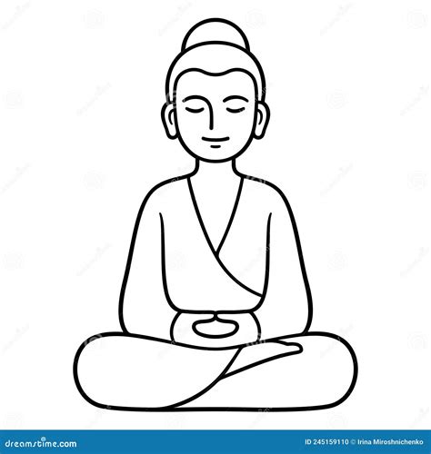 Simple Buddha Line Drawing