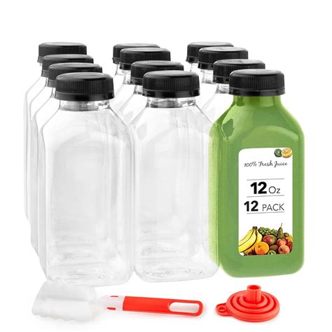 Stock Your Home 12-Ounce Bottles with Black Caps (12 Pack) - BPA-Free ...