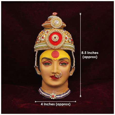 Mahalaxmi Devi Mukhavata with Mukut – Beautiful Goddess Face Idol for ...