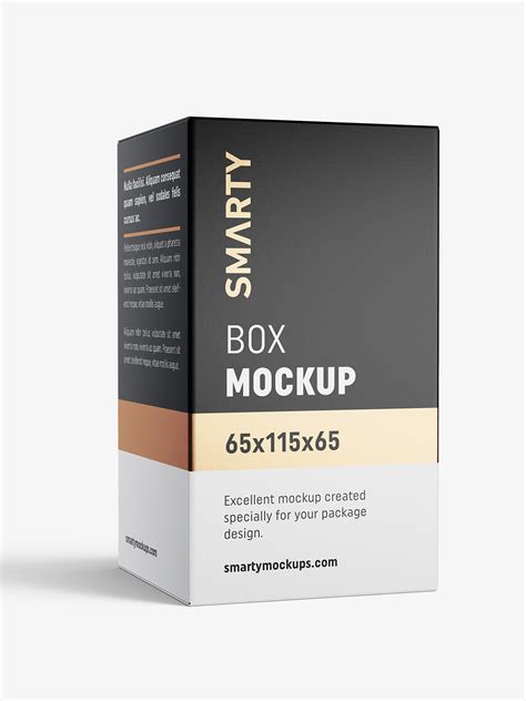 Box mockup / 65x115x65 mm / white - metallic - kraft - Mockups Design