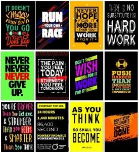 Pack of 12 HD Motivational Wall Posters and Inspirational Quotes for ...