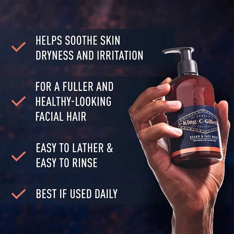 Buy King C. Gillette Beard Wash, Mens Face Wash, Infused w/Argan Oil ...