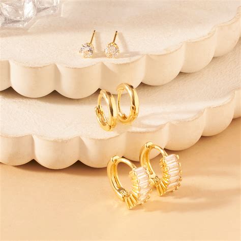 Set of 3 Golden Love Earrings | Salty – Salty Accessories