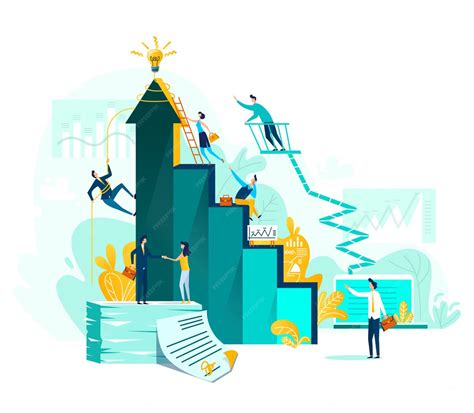 Target achievement and teamwork business | Free Vector