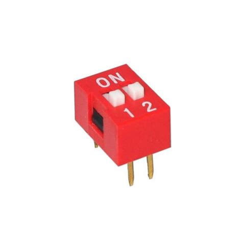 DIP Switch 2-Way Red – 2 Position Dual Inline Switch – Tomson Electronics