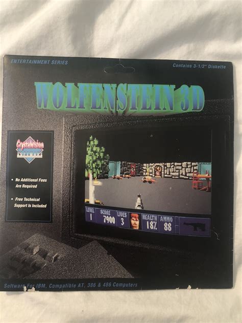 Wolfenstein 3D CrystalVision Software PC 3.5" Floppy Disk Vintage ...