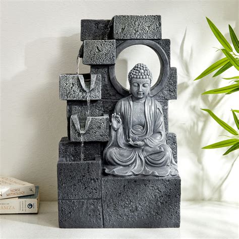 Buy Corsica Alpine Polyresin Buddha Fountain - 26x18x44cm from Corsica ...
