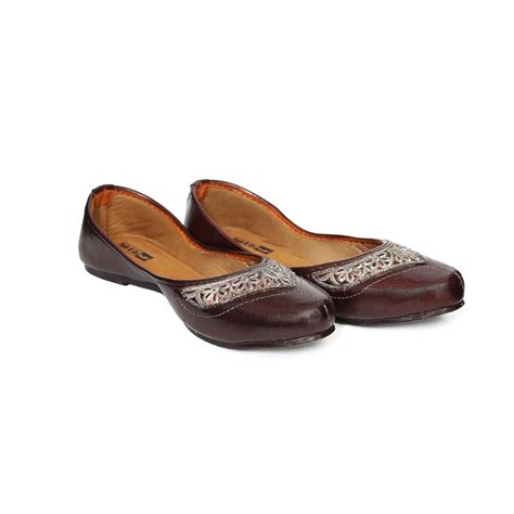 Yash&co. Women's & Girl's Brown Pure Leather Stylish Ethnic Shoes ...