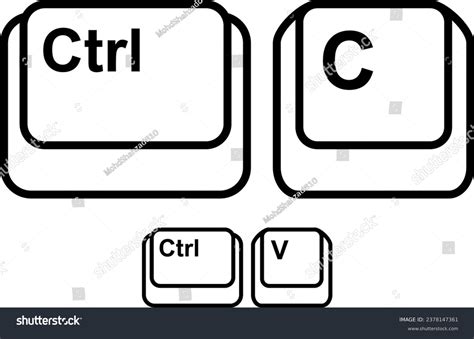Ctrl C Ctrl V botón de: vector de stock (libre de regalías) 2378147361 ...
