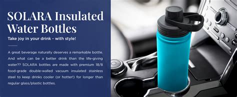 SOLARA Stainless Steel Flask Water Bottle | Vacuum Insulated Water ...