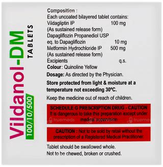 Vildanol Dm 10010500 Tablet 10 - Uses, Side Effects, Dosage, Price ...