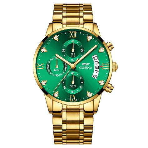 Buy Olmeca Royal Green Wine Shaded Chronograph Waterproof Auto Calendar ...