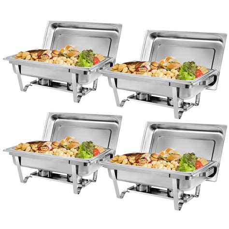 Buy 4 Pack of 8 Quart Stainless Steel Chafer Chafing Dish Buffet Set ...