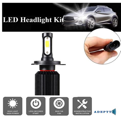 ADEPTT LED H3,4 Adeptt H7 Car LED Bulb Super Bright Headlight Kit H3,4 ...