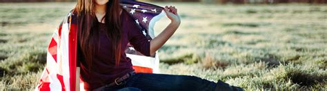 Download wallpaper field, girl, flag, day, section girls in resolution ...