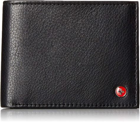 Buy Alpine Swiss Mens Leather Bifold Wallet RFID Safe Removable Flip Up ...