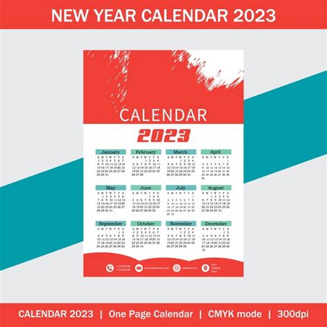 Neujahr 2023 Kalenderdesign | Premium Vektor