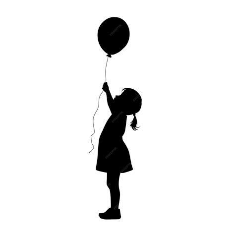 Premium Vector | Kids holding balloon silhouettes of boys and girls with balloons children with ...