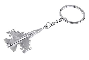 Relicon Jet Fighter Plane Aeroplane Design (R-2) Silver Metal Keychain ...