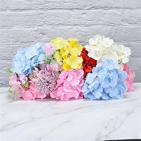 MECCANIXITY Silk Artificial Hydrangea Flowers, Light India | Ubuy