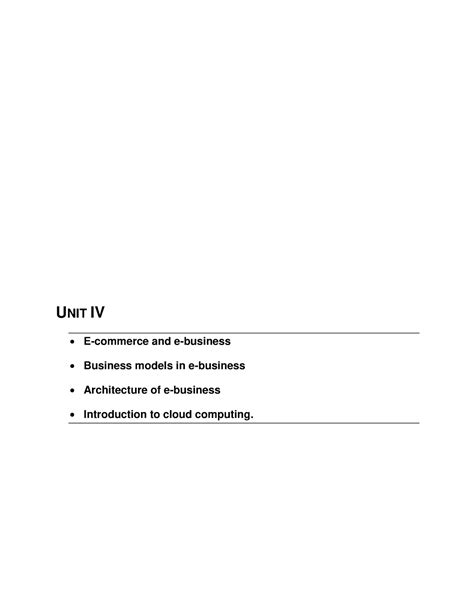 BBW-501- Unit 4 - E-commerce and e-business Business models in e ...