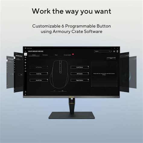 ASUS SmartO MD200 Wireless Ambidextrous Optical Mouse 4200 DPI, 3 ...
