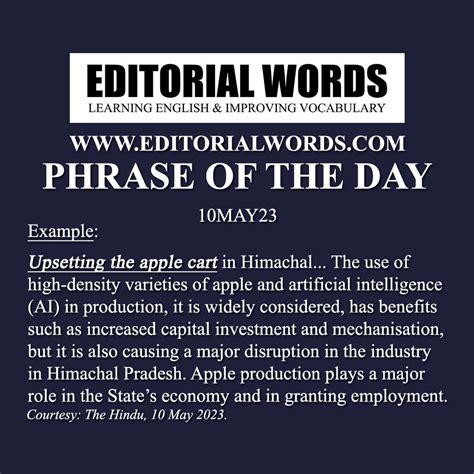Phrase of the Day (upset the apple cart)-10MAY23 - Editorial Words