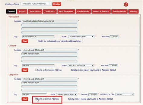 · Select Despatch CFA from Drop down List click on