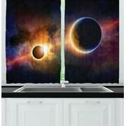 Buy Outer Space Kitchen Curtains, Planet in Milky Way Dark Nebula Gas ...