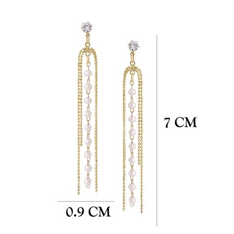 Buy Yellow Chimes Gold-Toned Contemporary Drop Earrings Online