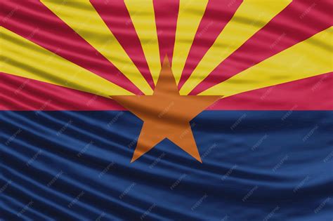 Premium Photo | Arizona state Flag Wave Close Up, Arizona flag background
