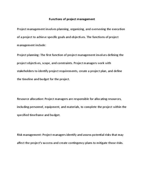 Image result for Project Management Functions