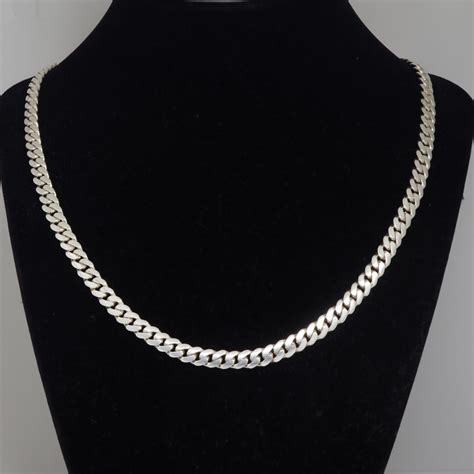 999 Silver Cuban Link Chain, Pure Silver Necklace Chain for Men and ...