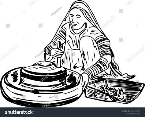 Line Art Vector Illustration Silhouette Indian: เวกเตอร์สต็อก (ปลอดค่าลิขสิทธิ์) 2264249973 ...