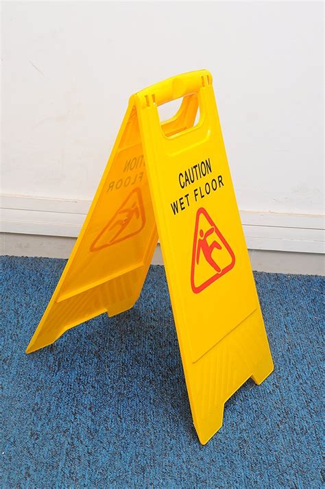 E-Ware Caution Wet Floor Double Side Sign Warning Board Bright Yellow ...