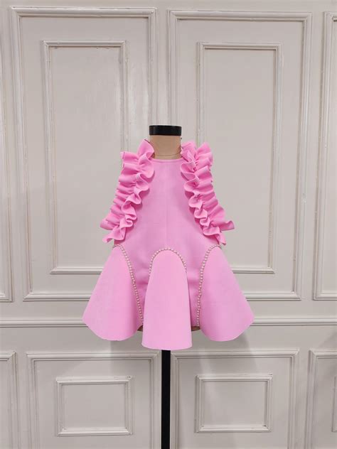 Pink Neoprene A-Line Dress with a Pattern – Lil Angels