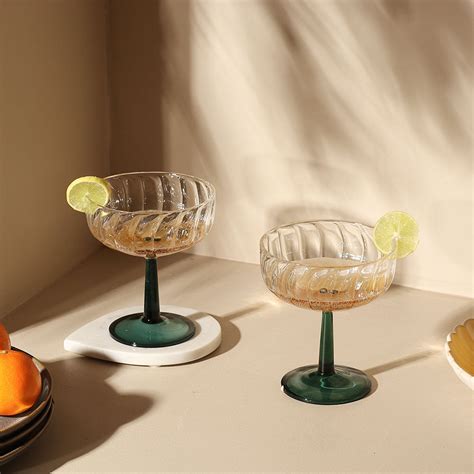 ESQ Living Bonbon Dessert Cups, Set of 2 - Emerald Green