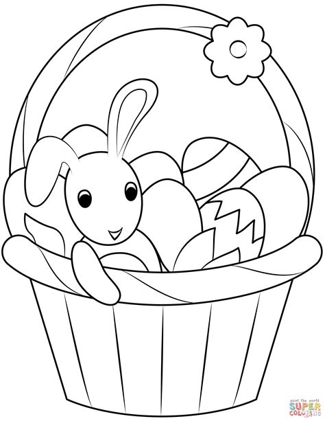 Easter Basket Template Coloring Pages - Coloring Nation