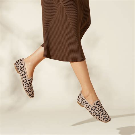 Samantha Squared-Toe Loafers in Dark Leopard | VIVAIA