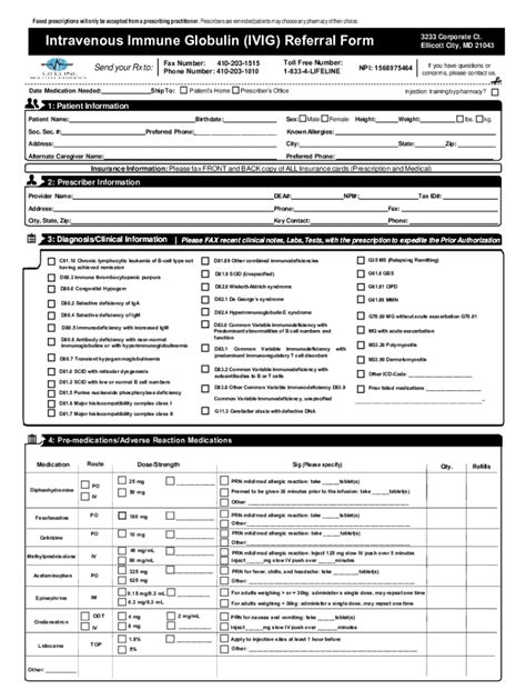 Fillable Online Intravenous Immune Globulin (IVIG) Referral Form Fax ...