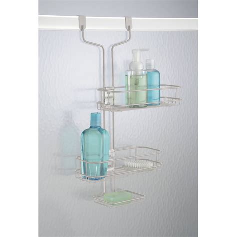 interdesign Linea Adjustable Bathroom over Door Shower Caddy, Satin ...