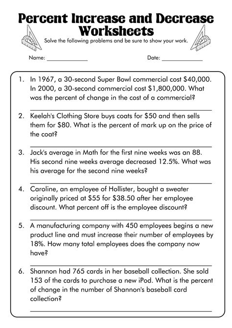 11 Percent Change Worksheet | Percent of change, Percentages math ...
